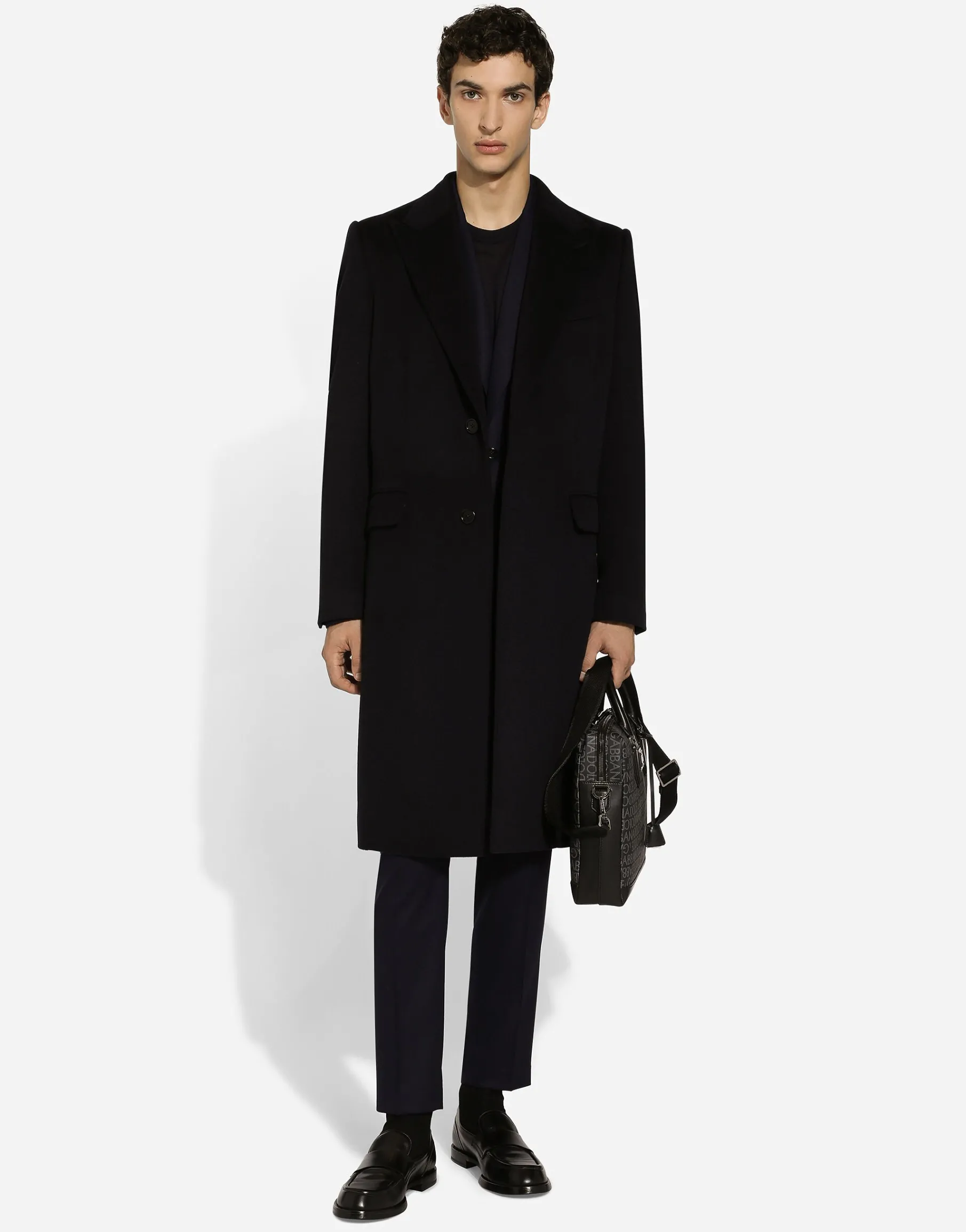 Single-breasted cashmere coat