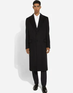 Single-breasted cashmere coat