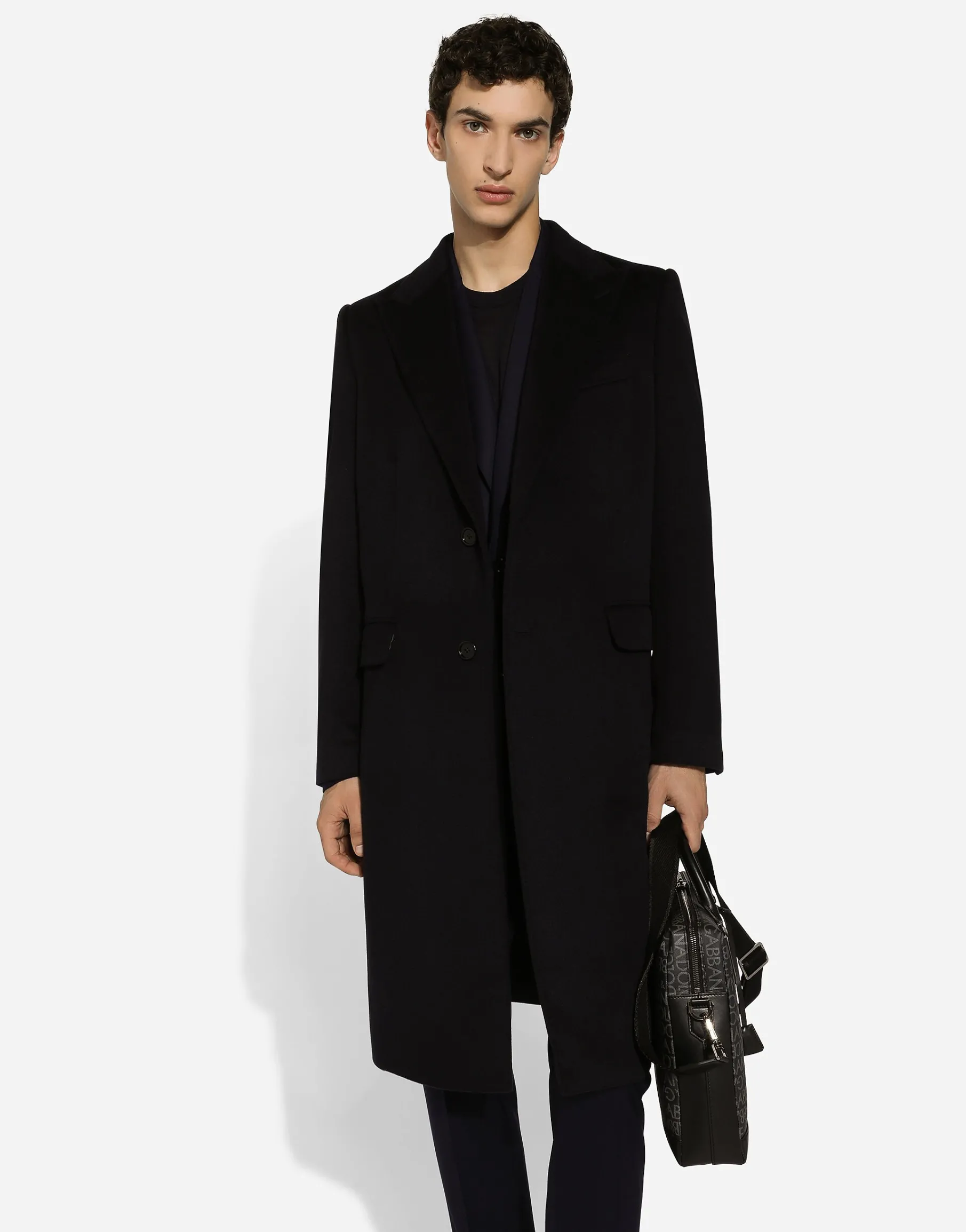 Single-breasted cashmere coat