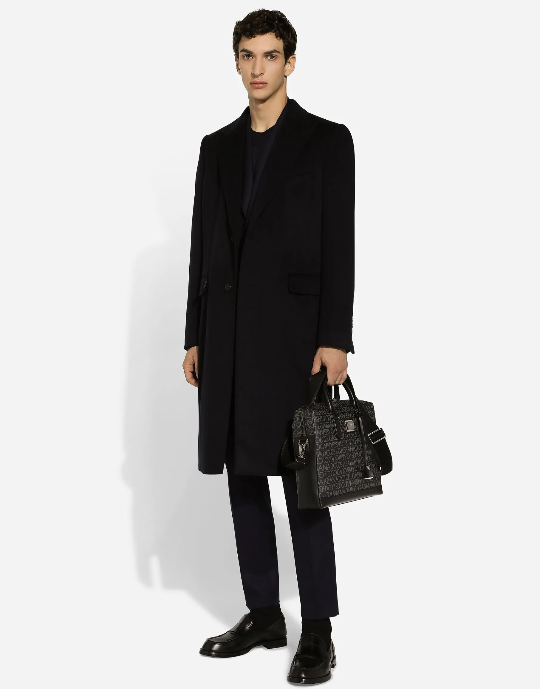 Single-breasted cashmere coat