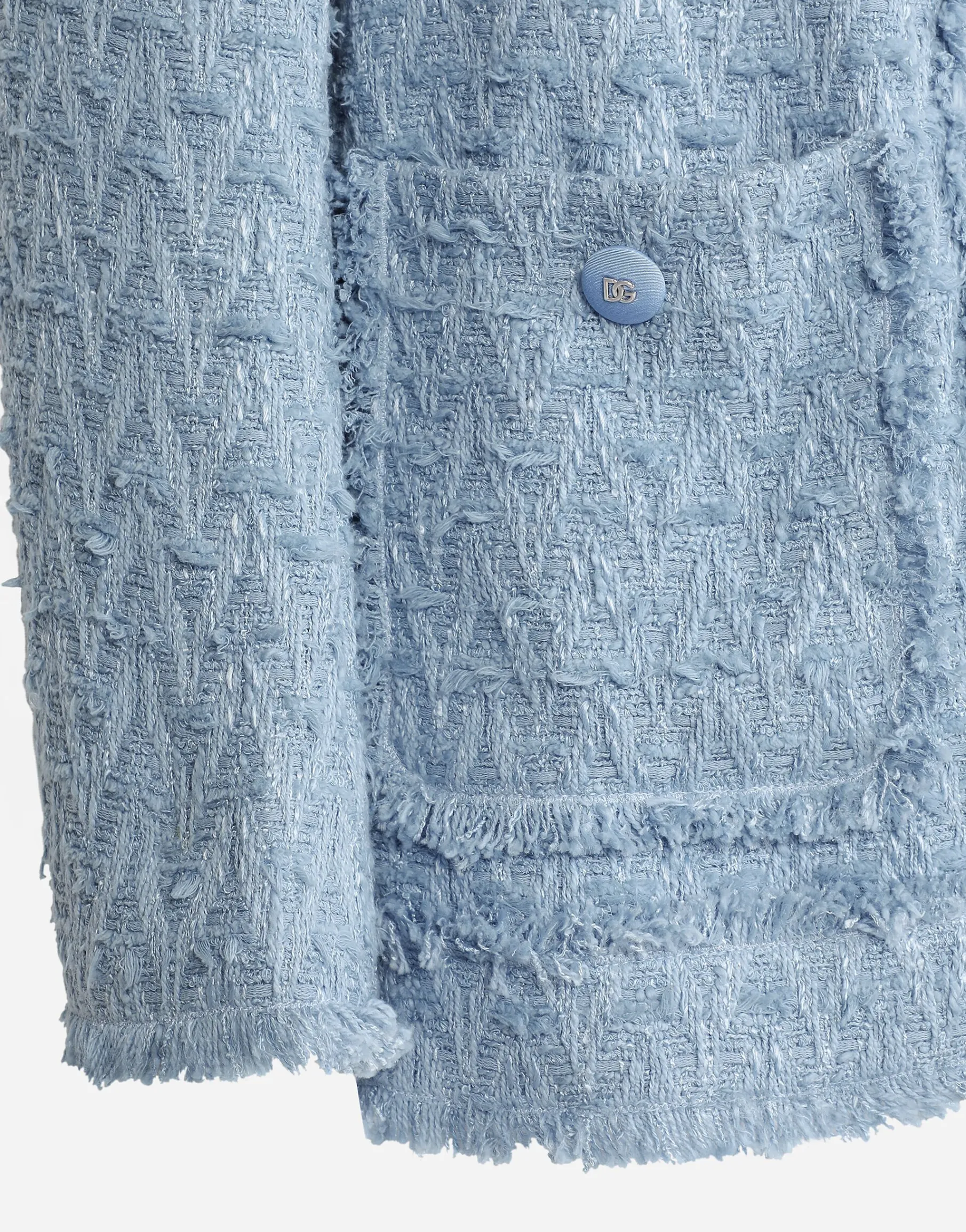 Single-breasted cotton rush-stitch jacket