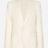 Single-breasted cotton Sicilia-fit jacket with jacquard DG details
