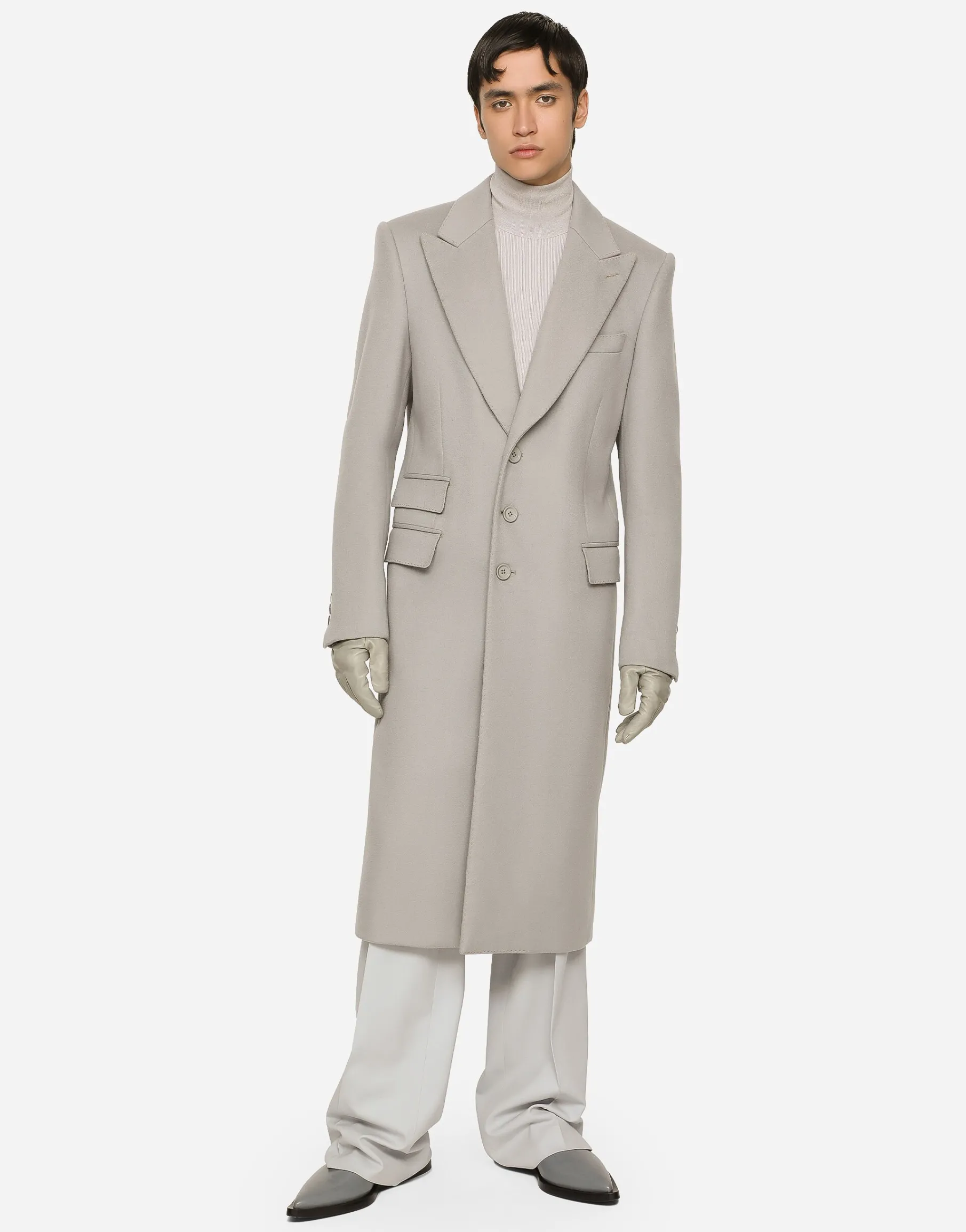 Single-breasted double cashmere coat