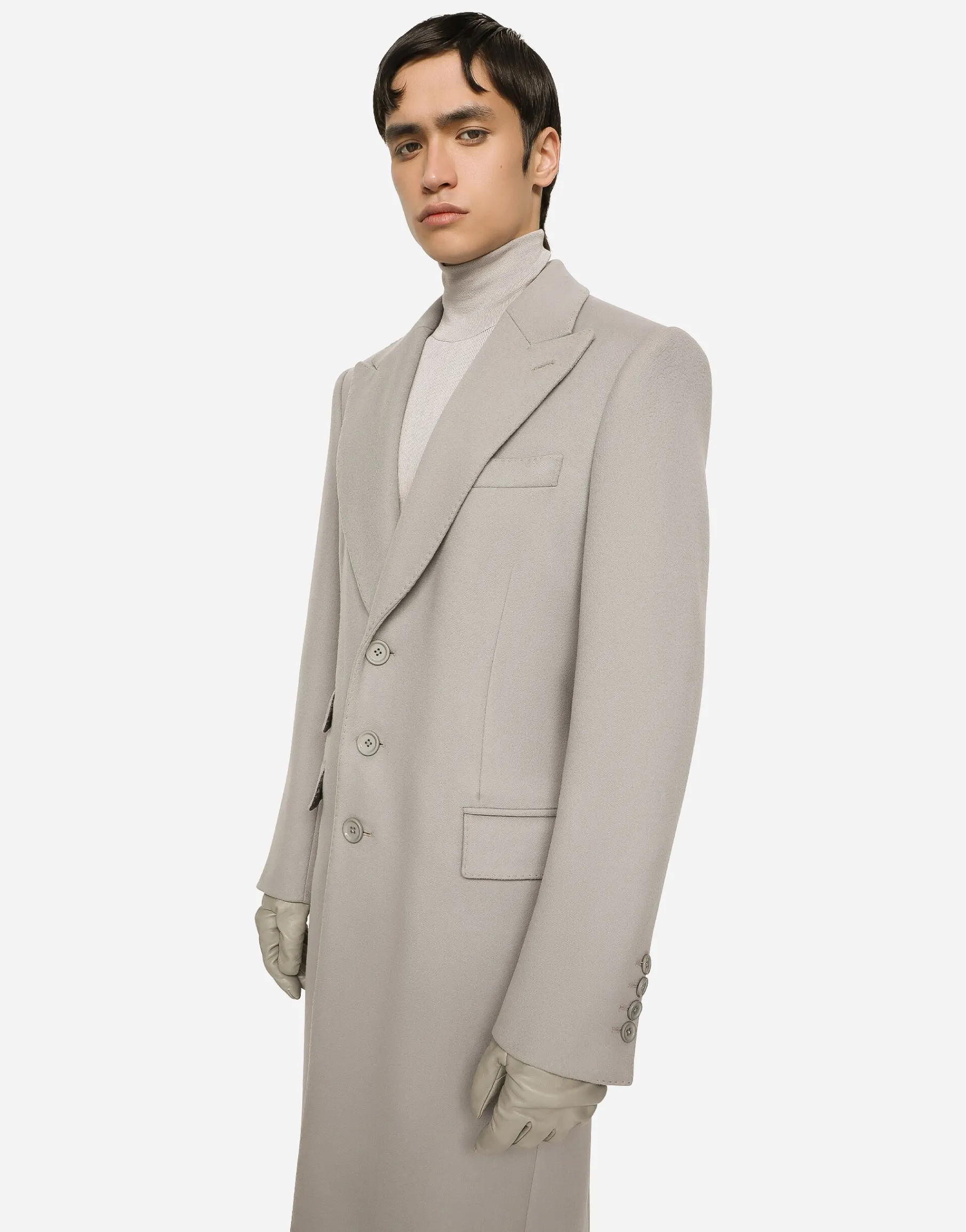 Single-breasted double cashmere coat