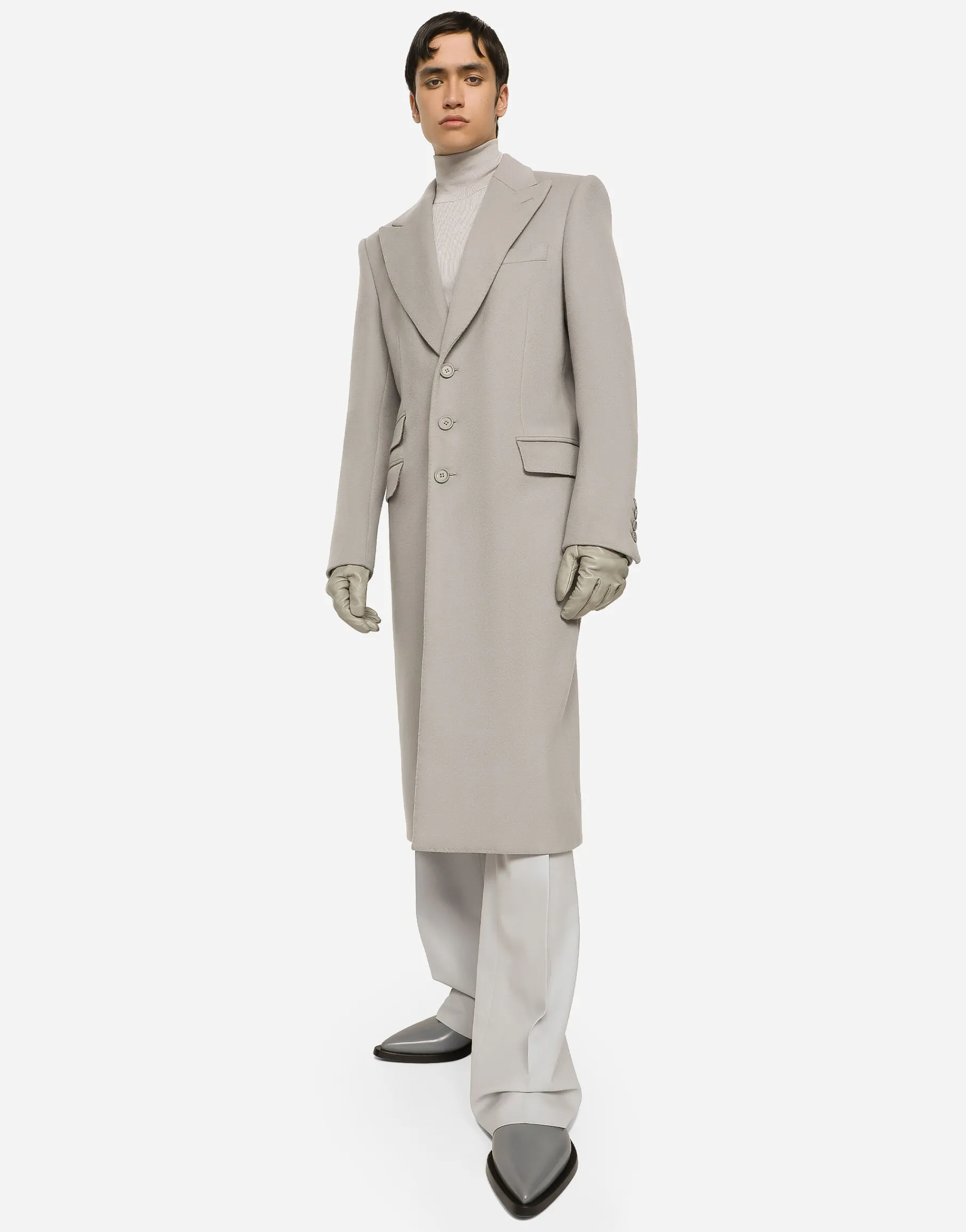 Single-breasted double cashmere coat