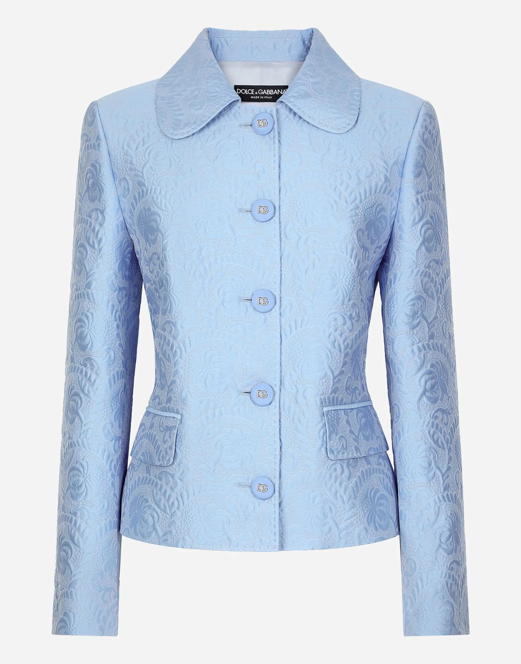 Single-breasted floral quilted jacquard Gabbana jacket