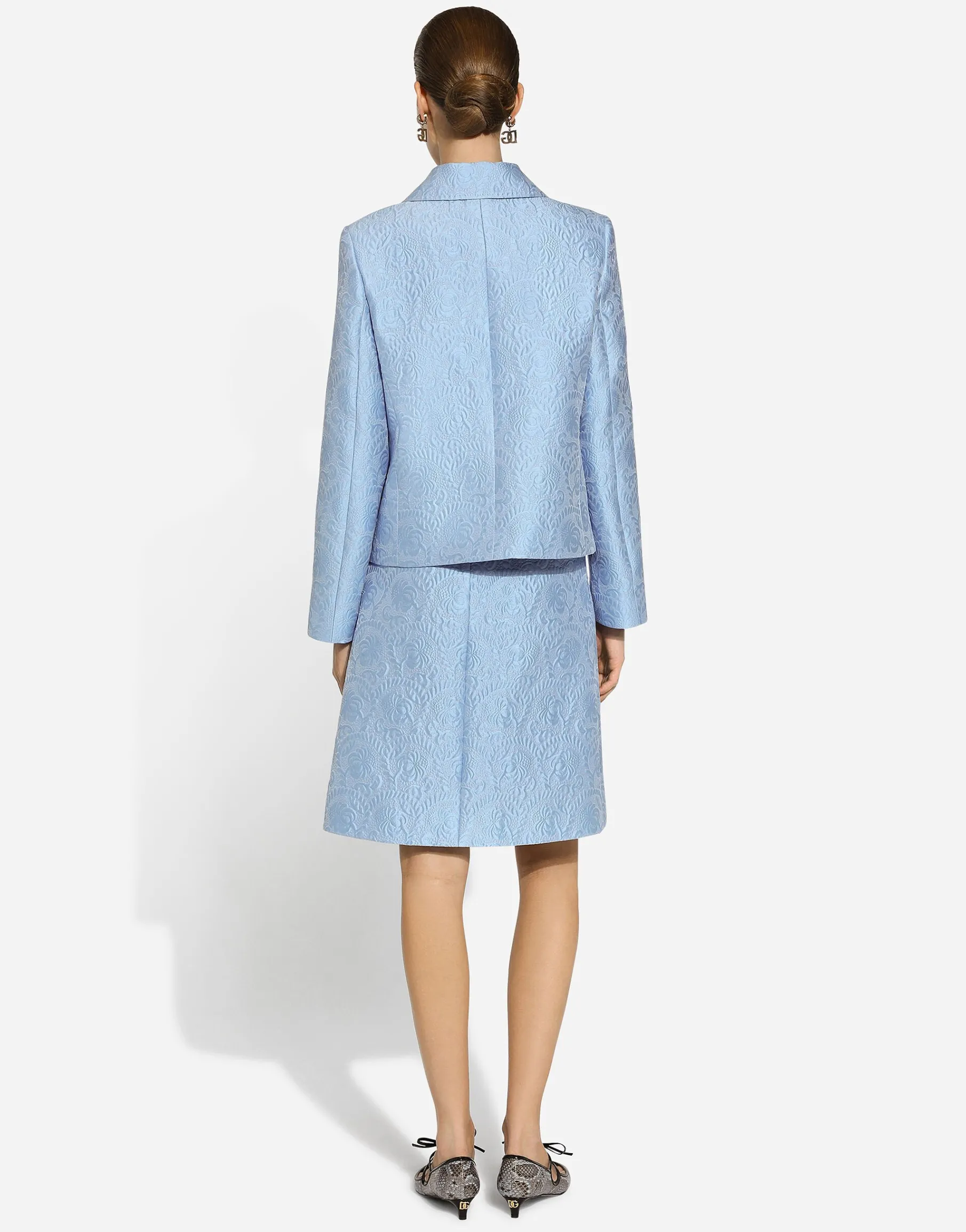 Single-breasted floral quilted jacquard Gabbana jacket