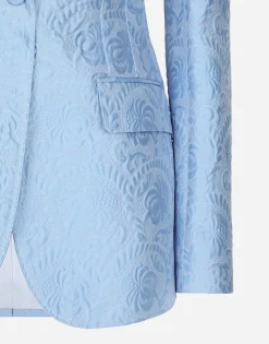 Single-breasted floral quilted jacquard Turlington jacket