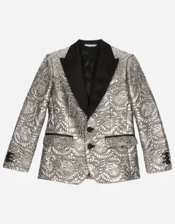 Single-breasted foiled jacquard jacket