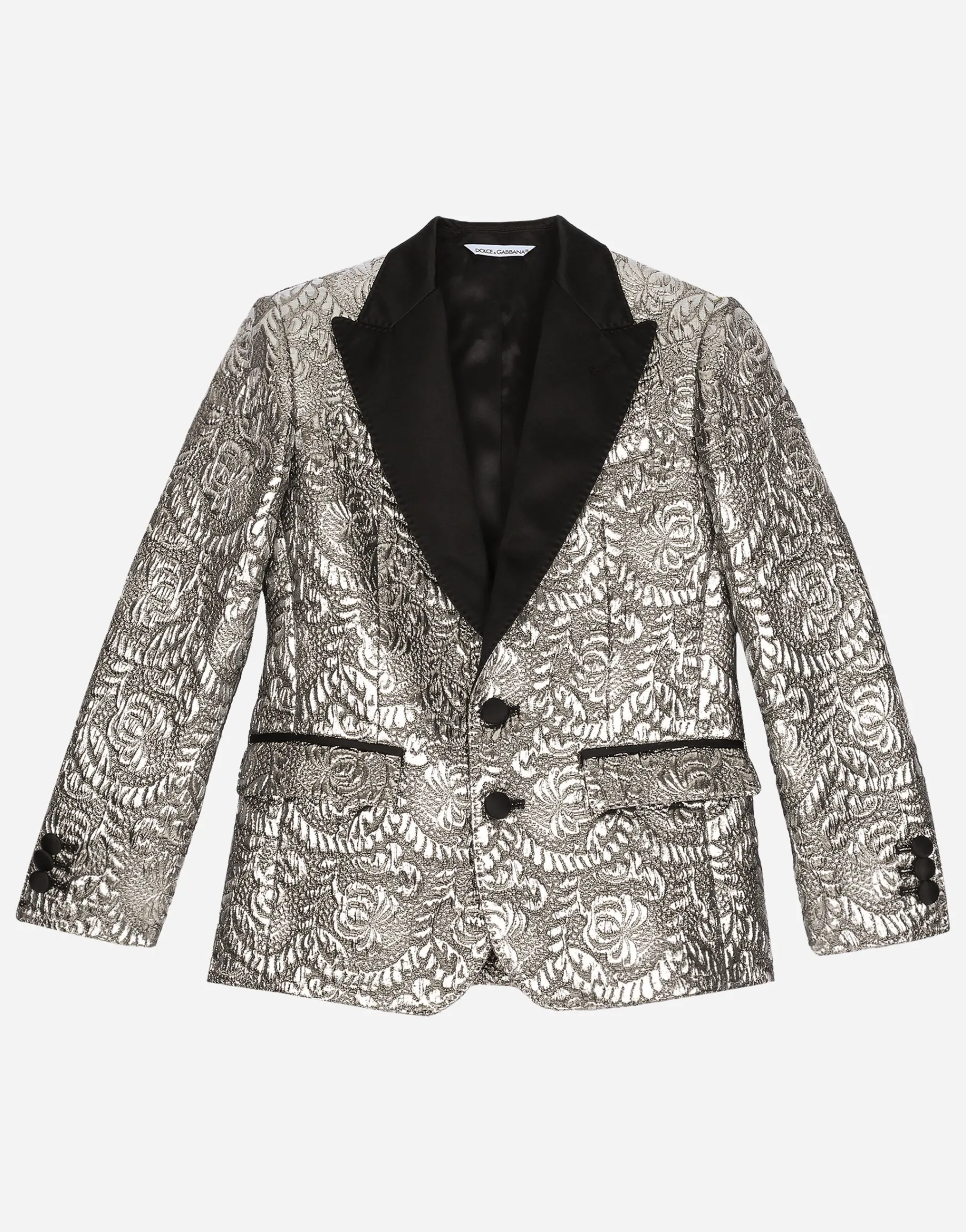 Single-breasted foiled jacquard jacket