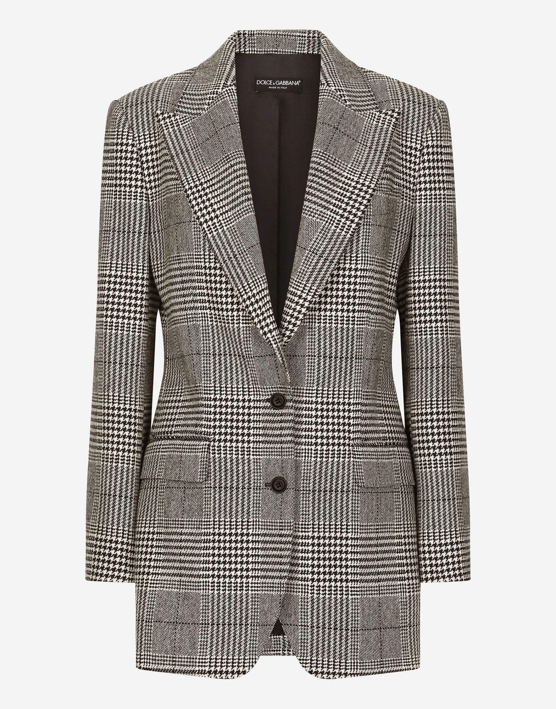 Single-breasted glen plaid jacket