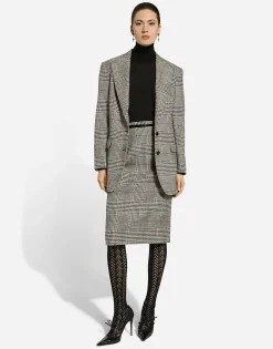 Single-breasted glen plaid jacket