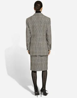 Single-breasted glen plaid jacket