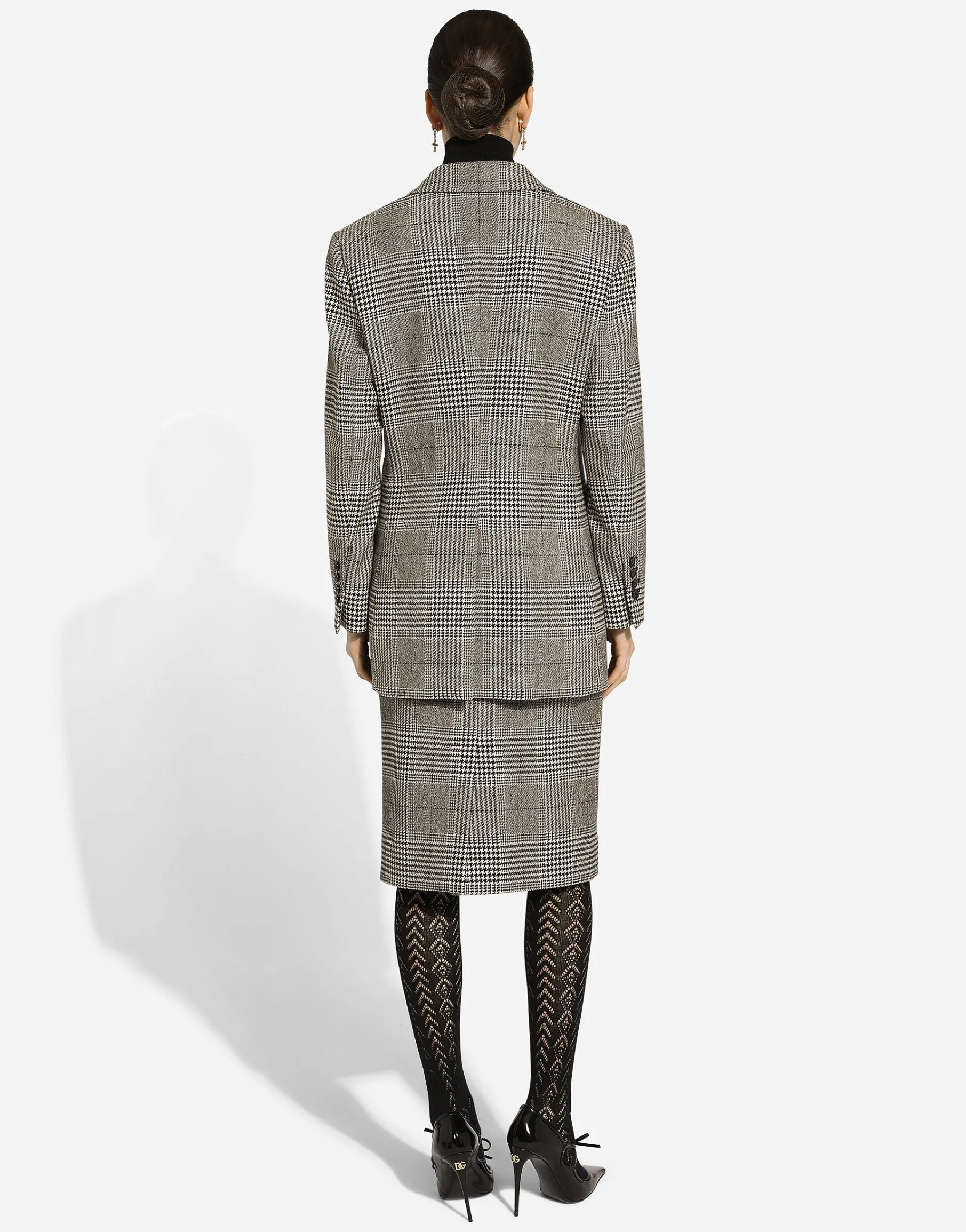 Single-breasted glen plaid jacket