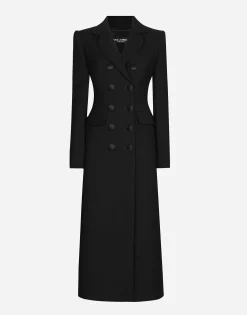 Single-breasted houndstooth check coat with belt