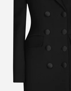 Single-breasted houndstooth check coat with belt