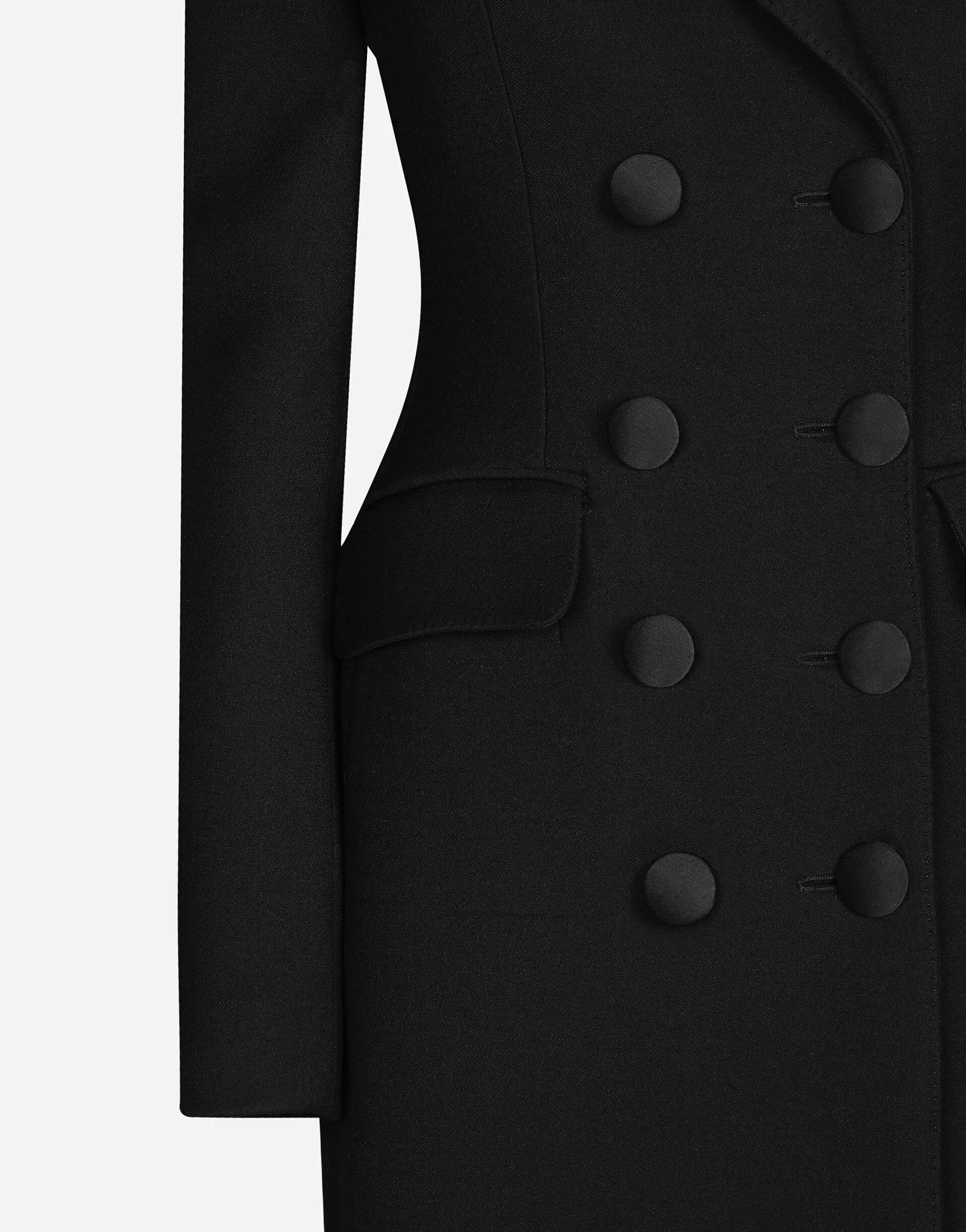 Single-breasted houndstooth check coat with belt