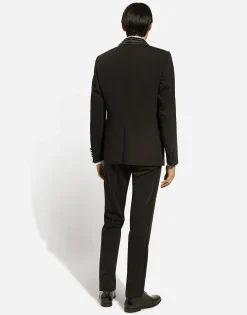 Single-breasted jacket with embroidered shawl collar