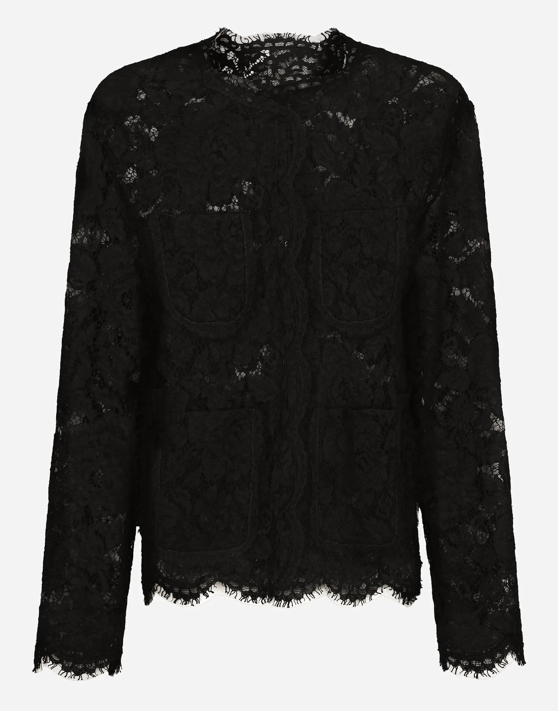 Single-breasted lace jacket