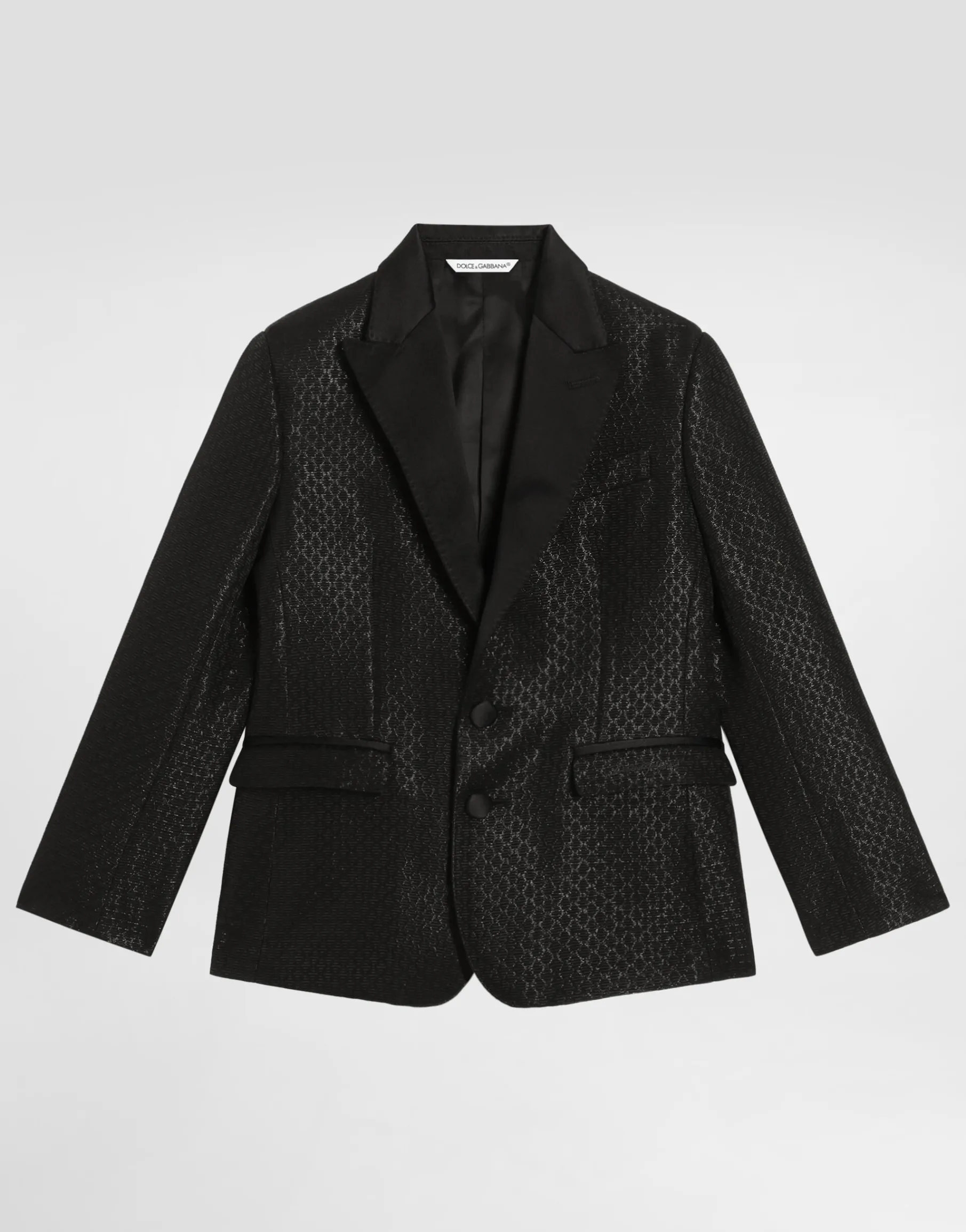 Single-breasted lamé jacquard wool jacket