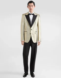 Single-breasted lamé jacquard tuxedo jacket