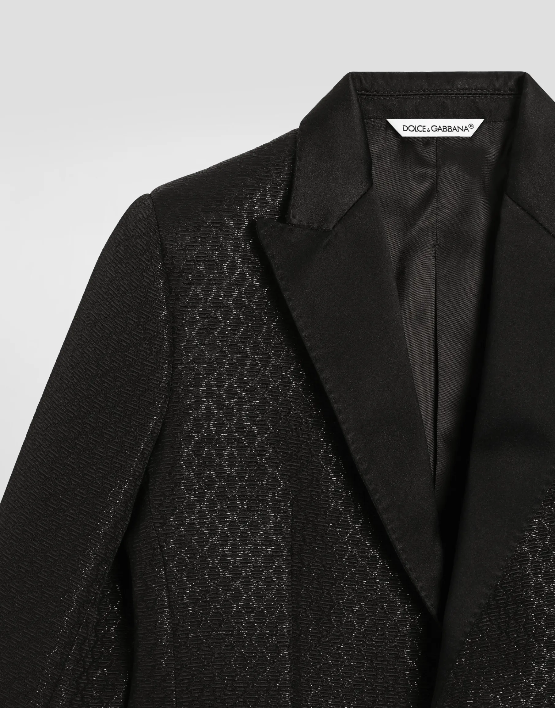 Single-breasted lamé jacquard wool jacket