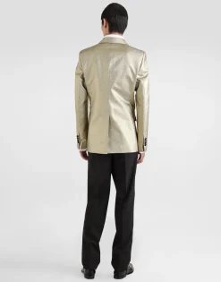 Single-breasted lamé jacquard tuxedo jacket