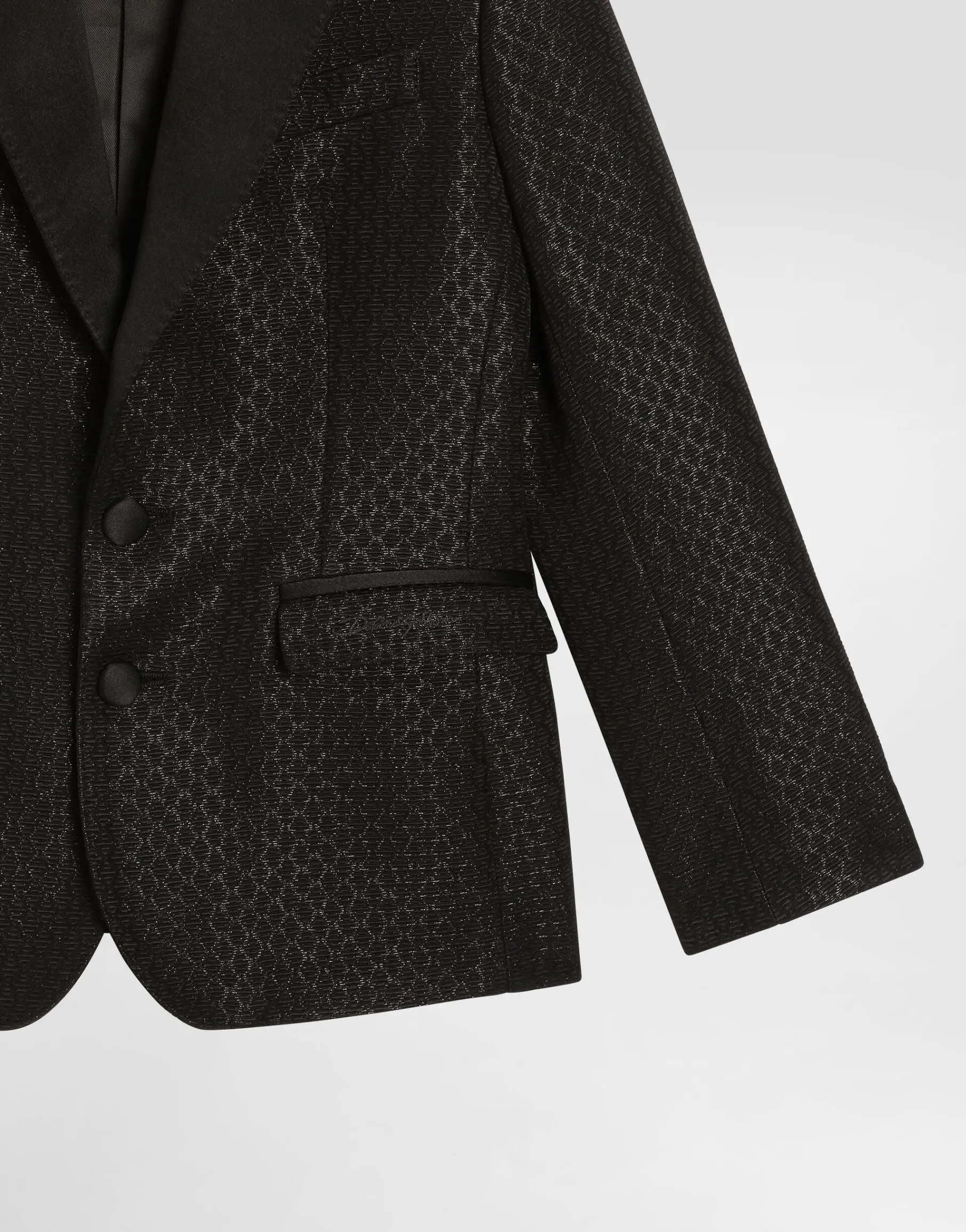 Single-breasted lamé jacquard wool jacket