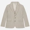 Single-breasted linen jacket with Dolce&Gabbana logo