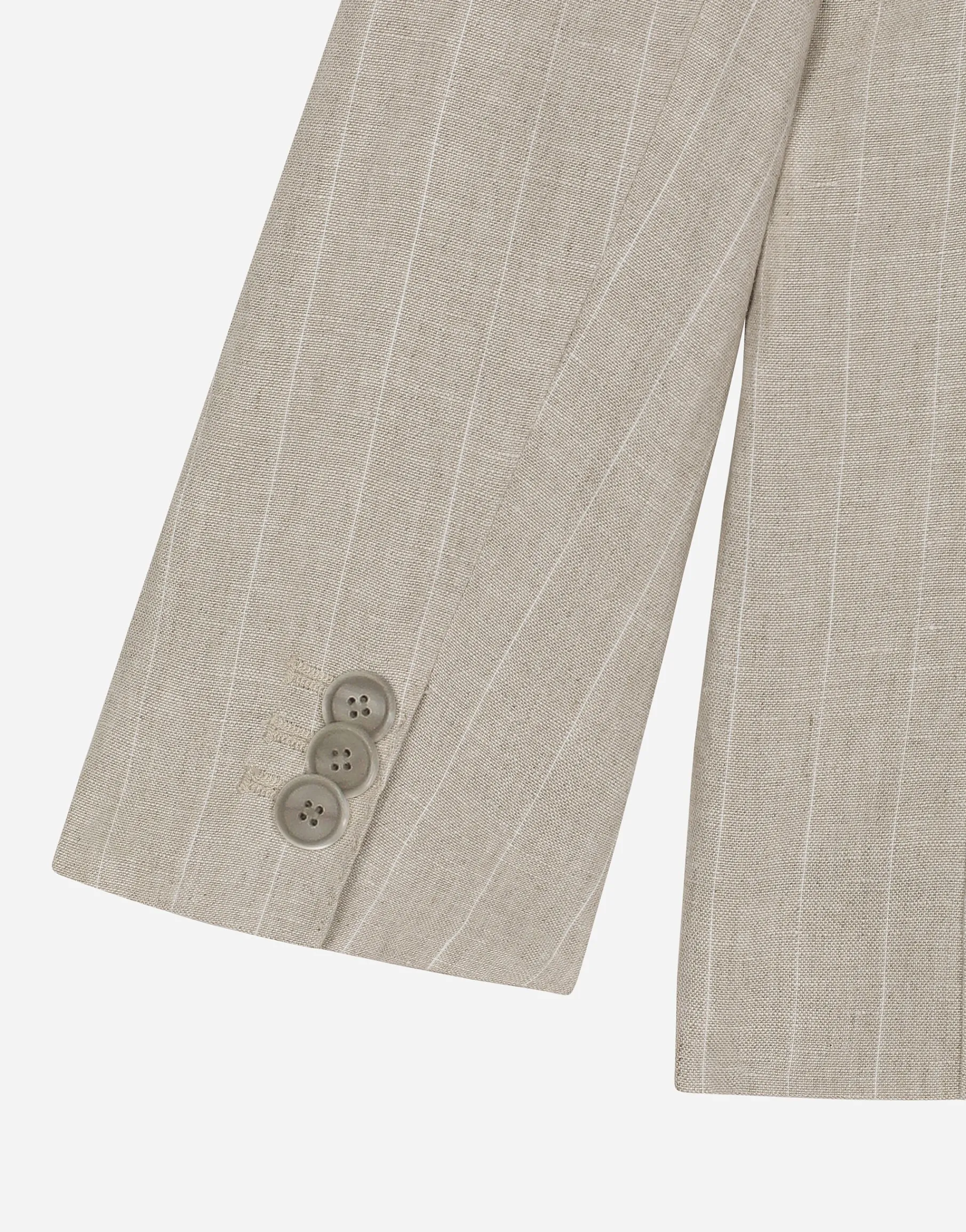 Single-breasted linen jacket with Dolce&Gabbana logo