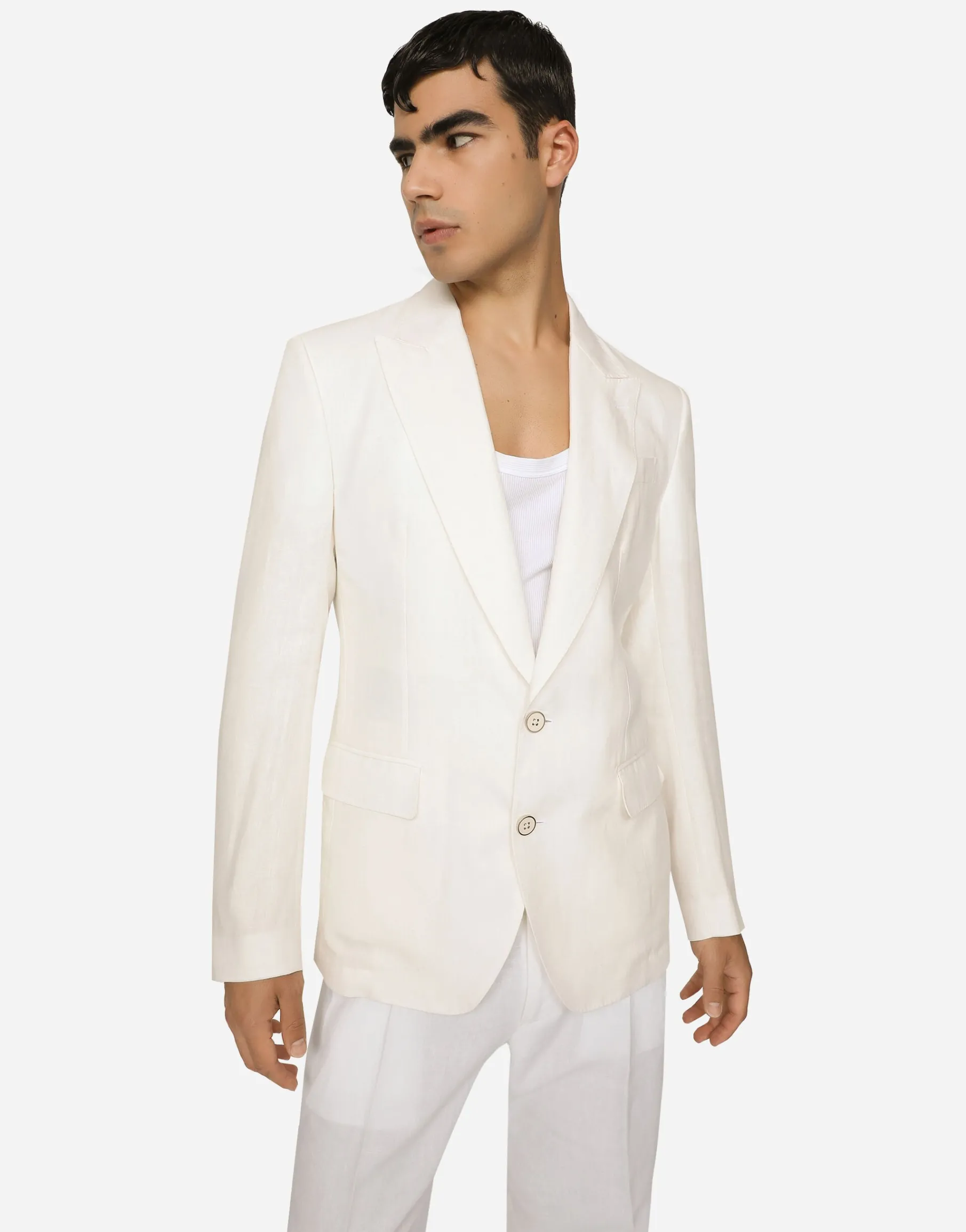 Single-breasted linen Sicilia-fit jacket