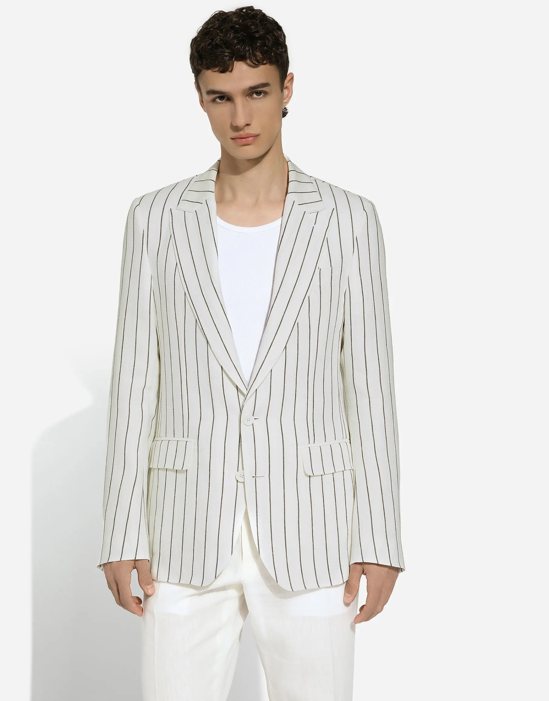 Single-breasted linen Sicilia-fit jacket