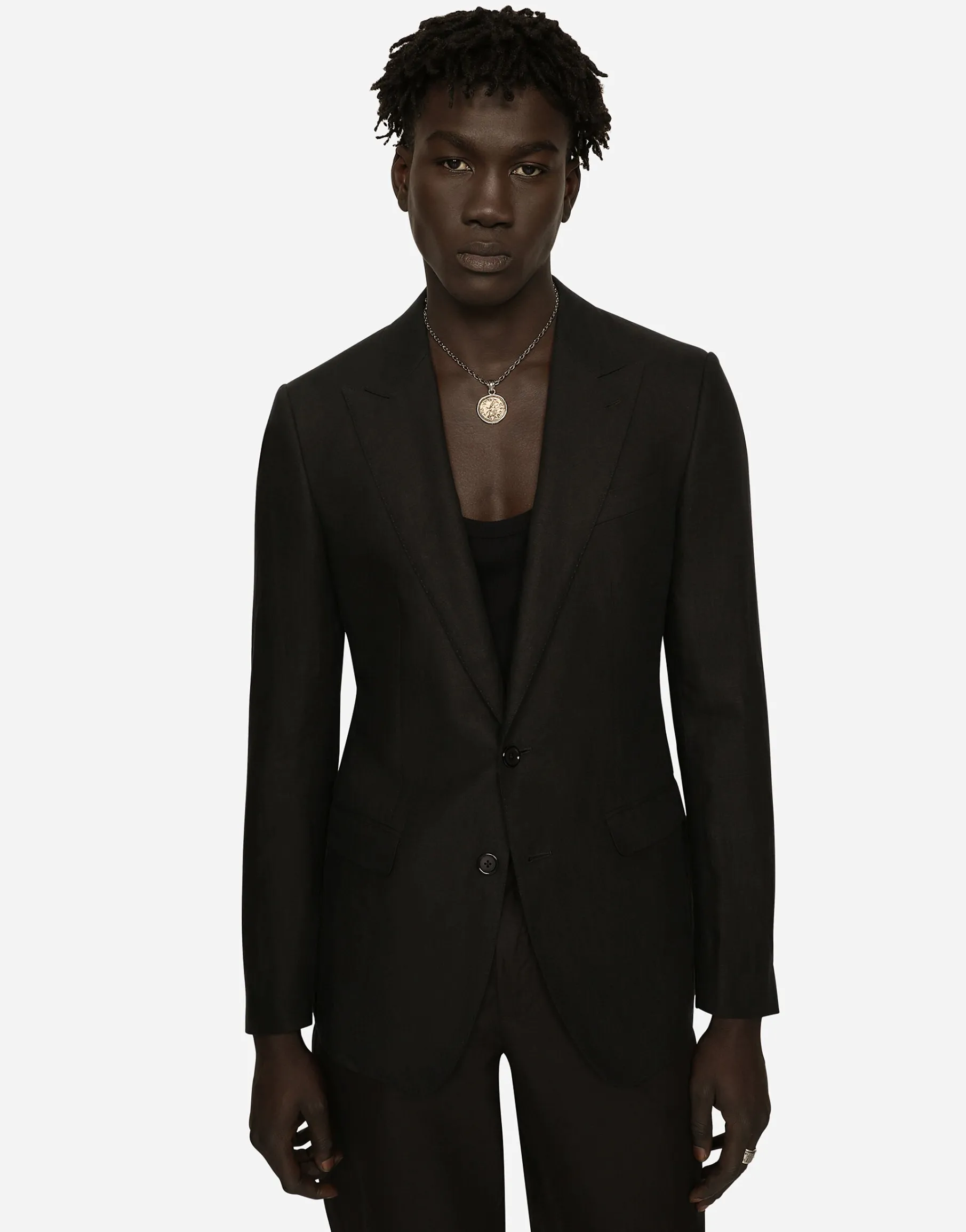 Single-breasted linen Taormina jacket