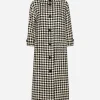 Single-breasted macro-houndstooth wool coat