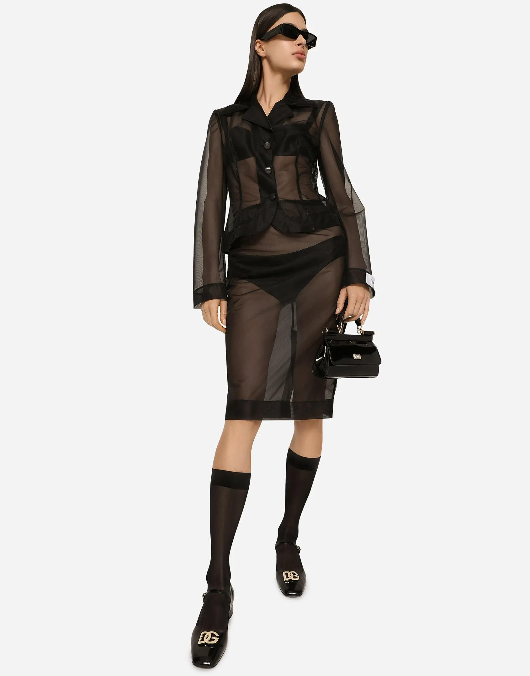 Single-breasted marquisette Dolce jacket
