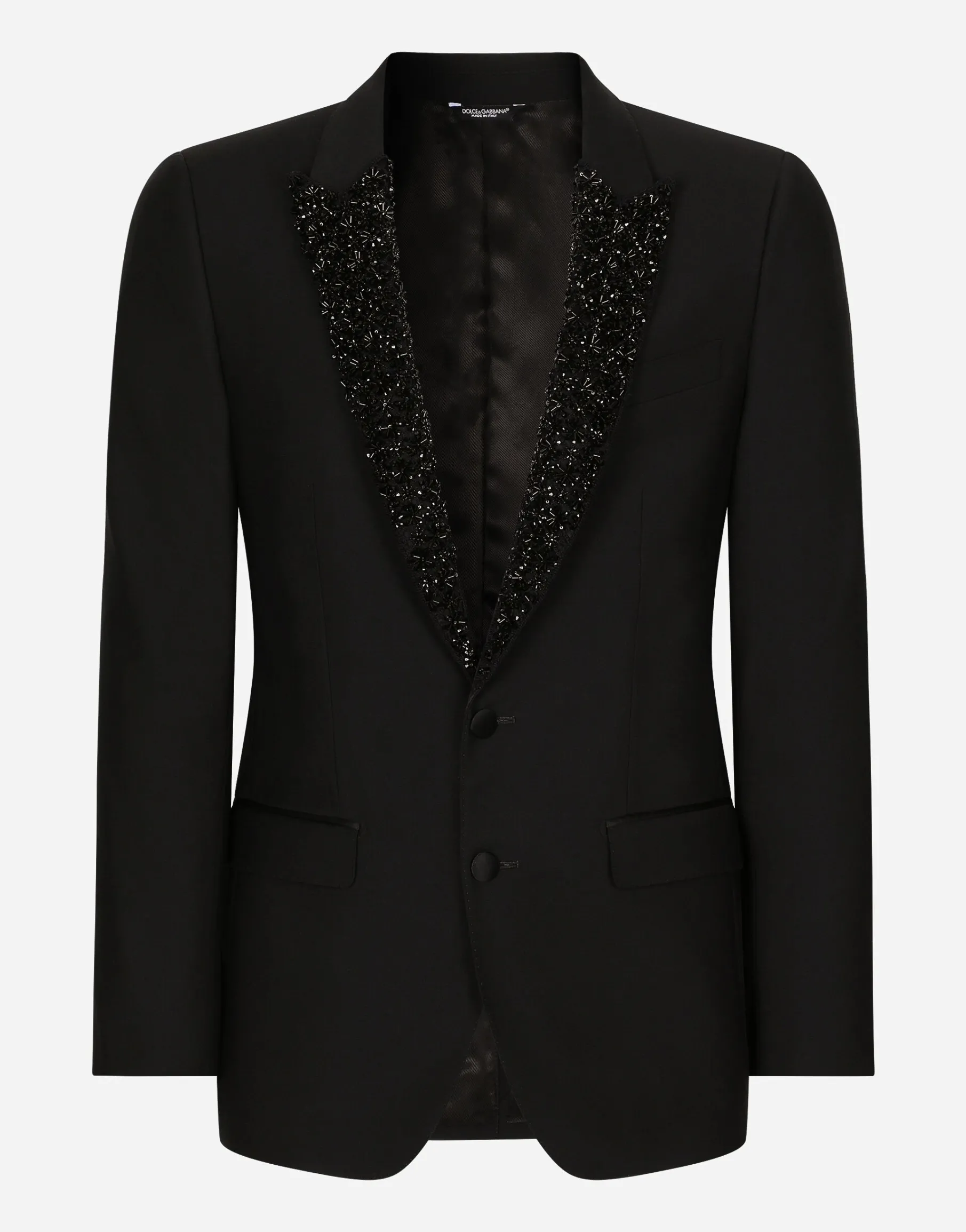 Single-breasted Martini-fit jacket with embroidered lapels