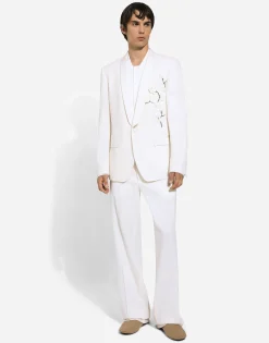 Single-breasted Martini-fit jacket with embroidery