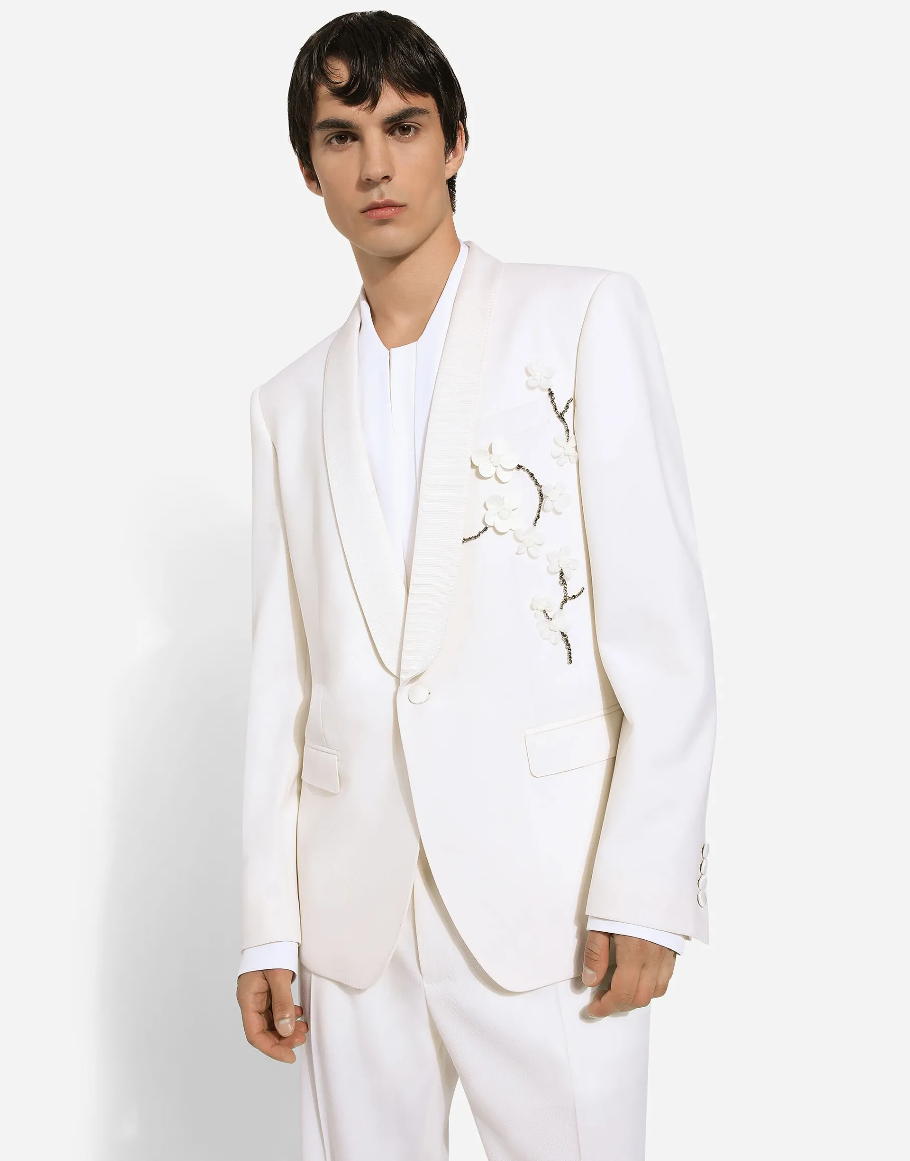 Single-breasted Martini-fit jacket with embroidery