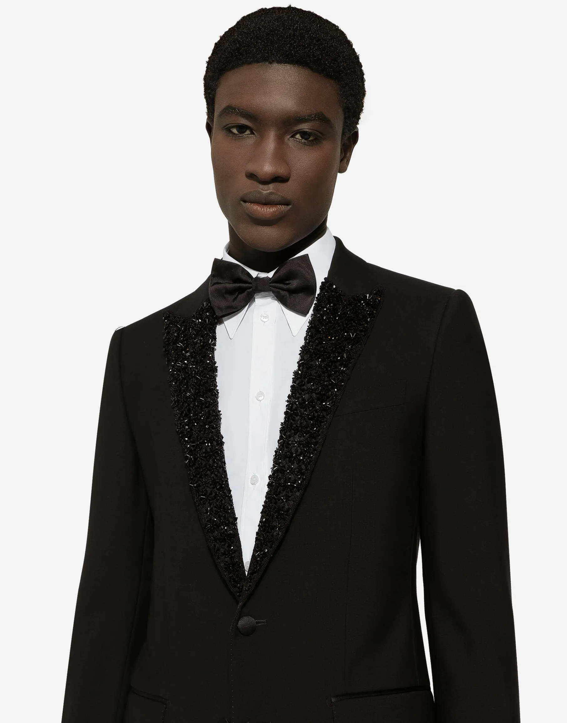 Single-breasted Martini-fit jacket with embroidered lapels