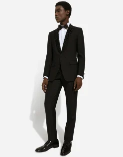 Single-breasted Martini-fit jacket with embroidered lapels