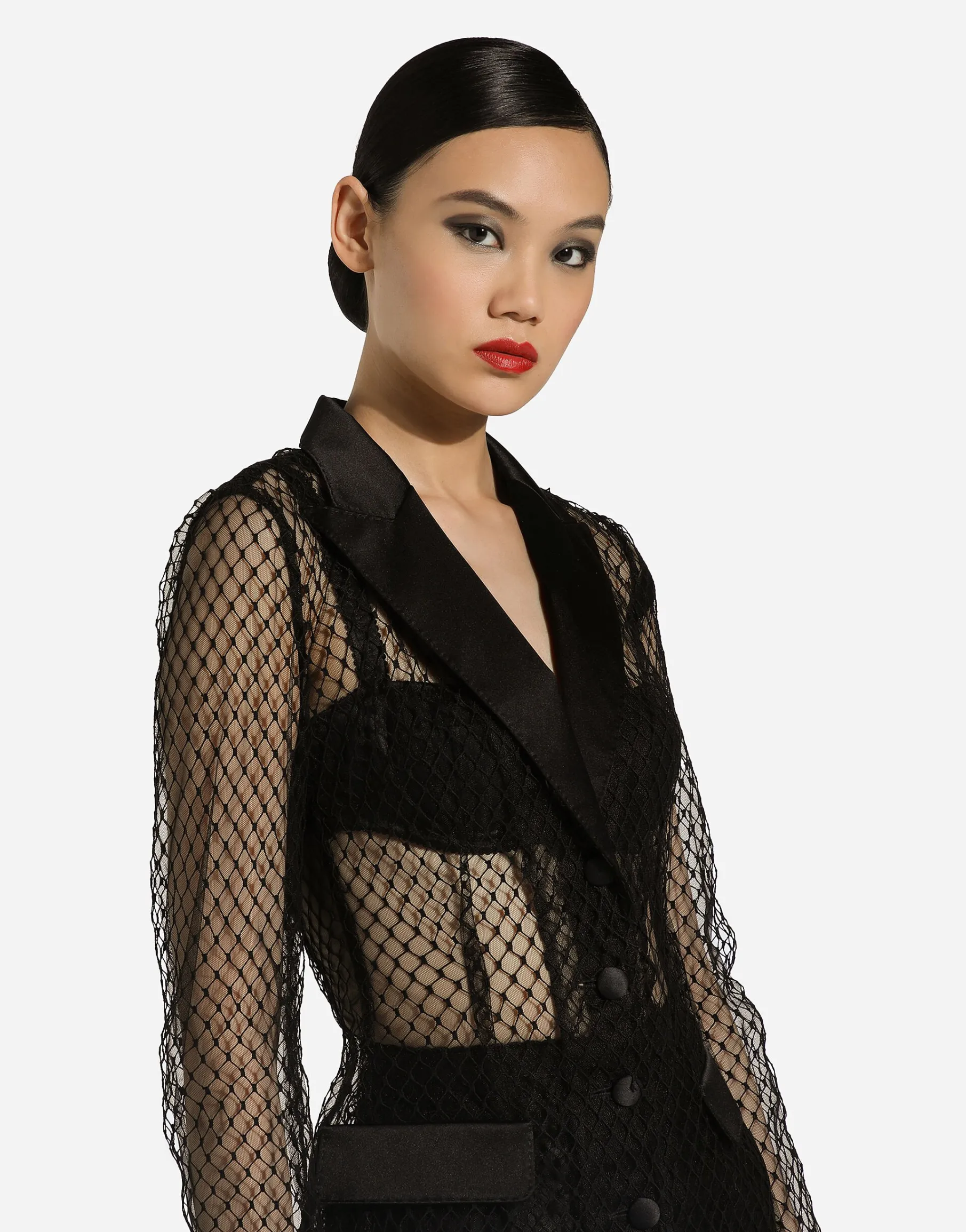 Single-breasted mesh Dolce tuxedo jacket