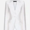 Single-breasted Mikado silk Turlington jacket