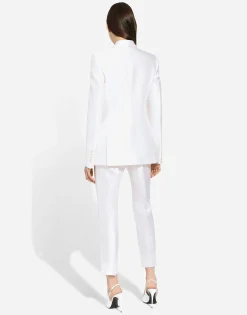 Single-breasted Mikado silk Turlington jacket