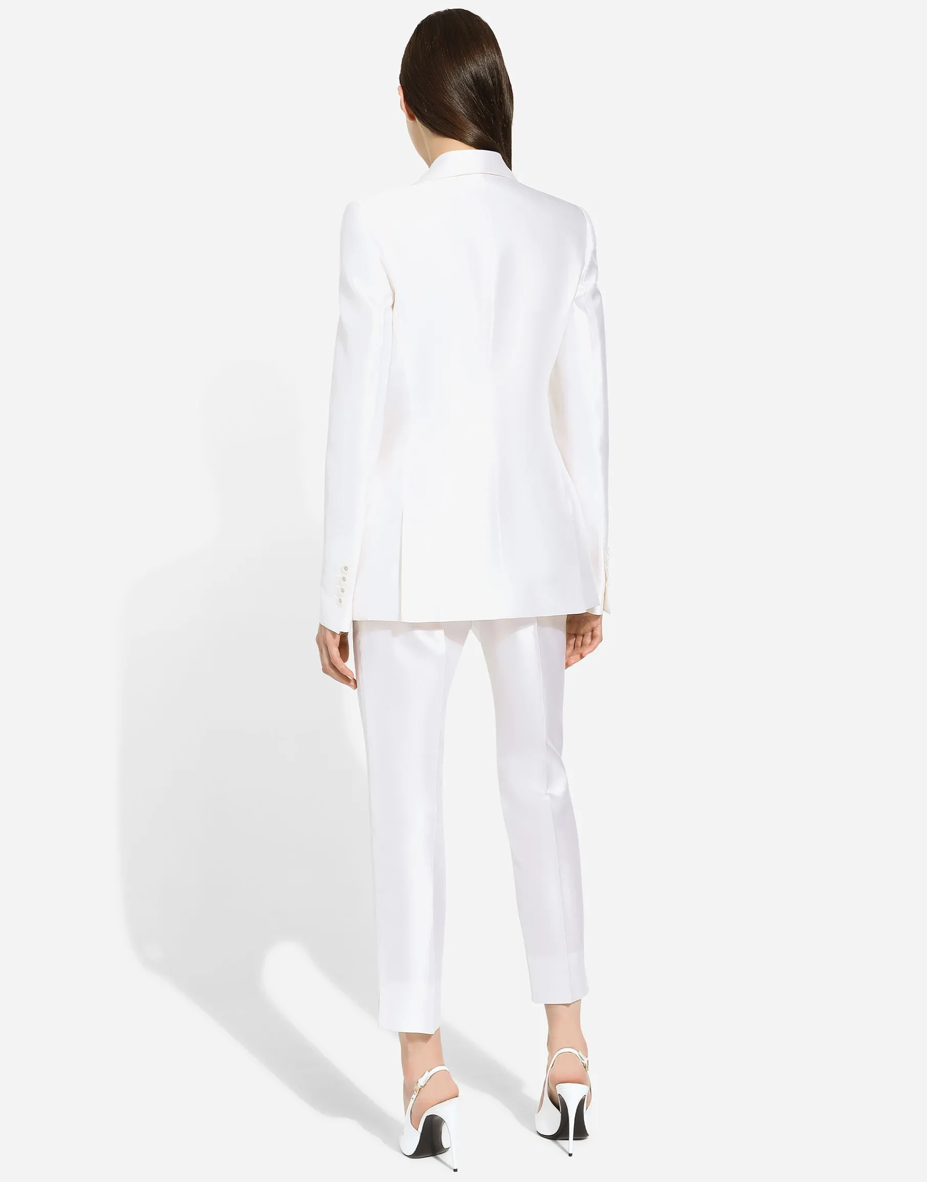 Single-breasted Mikado silk Turlington jacket