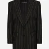 Single-breasted pinstripe wool jacket