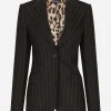 Single-breasted pinstripe wool Turlington jacket