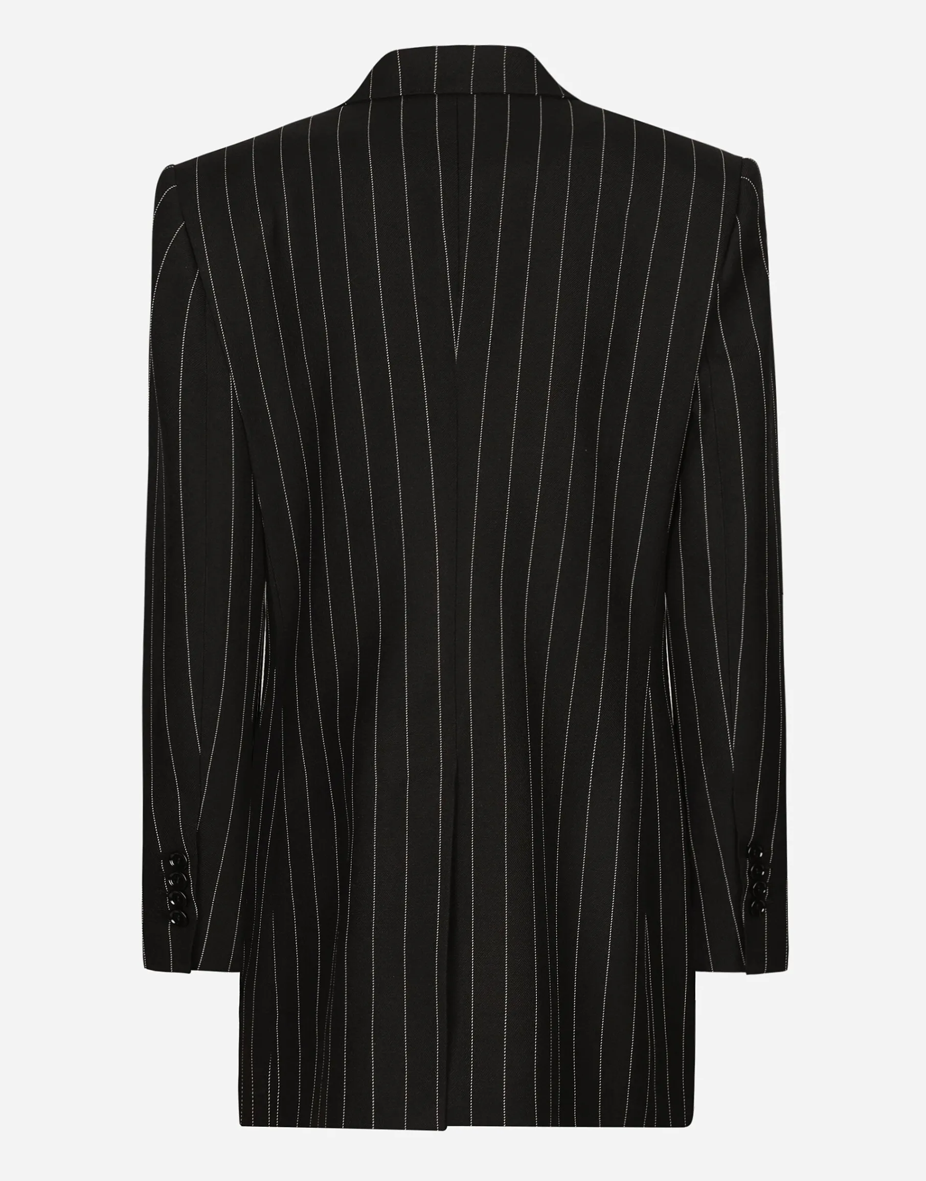 Single-breasted pinstripe wool jacket