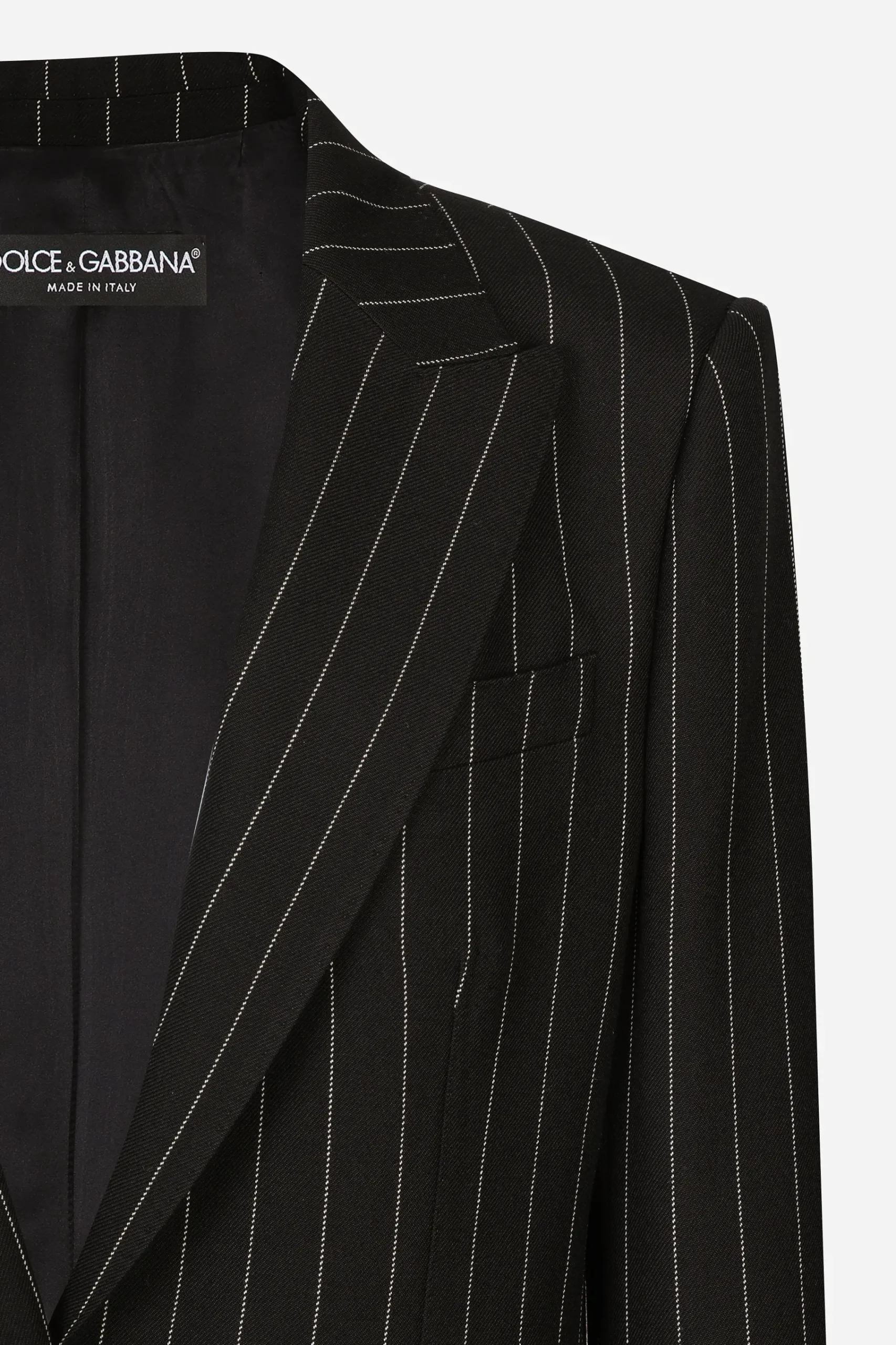 Single-breasted pinstripe wool jacket