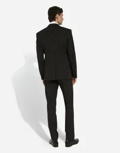 Single-breasted pinstripe stretch wool Sicily-fit suit