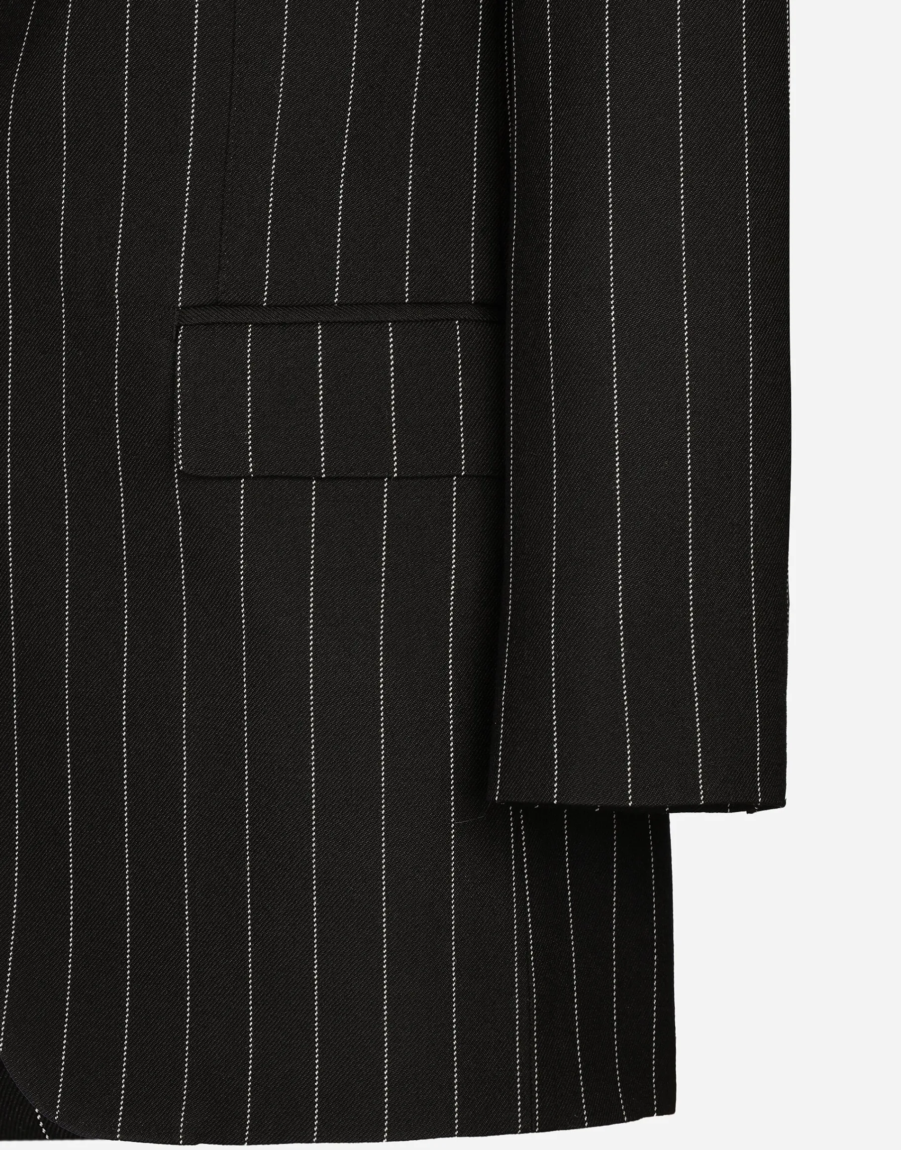 Single-breasted pinstripe wool jacket
